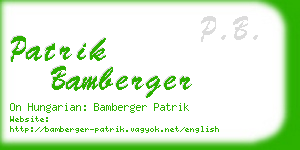 patrik bamberger business card